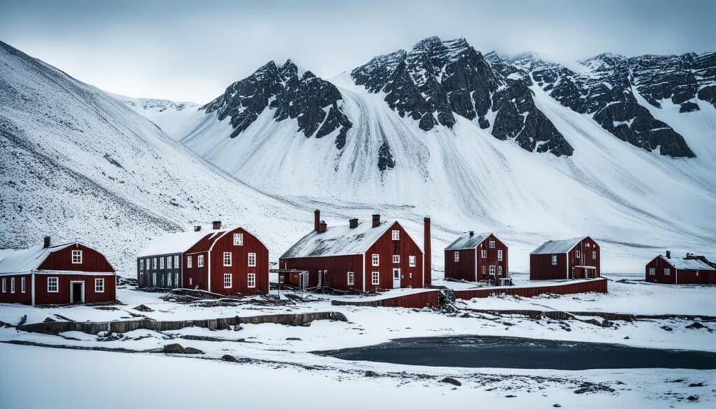 Verlassene Bergbausiedlungen in Spitzbergen